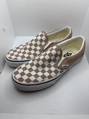 Vans Classic Slip-On Checkerboard White and Brown